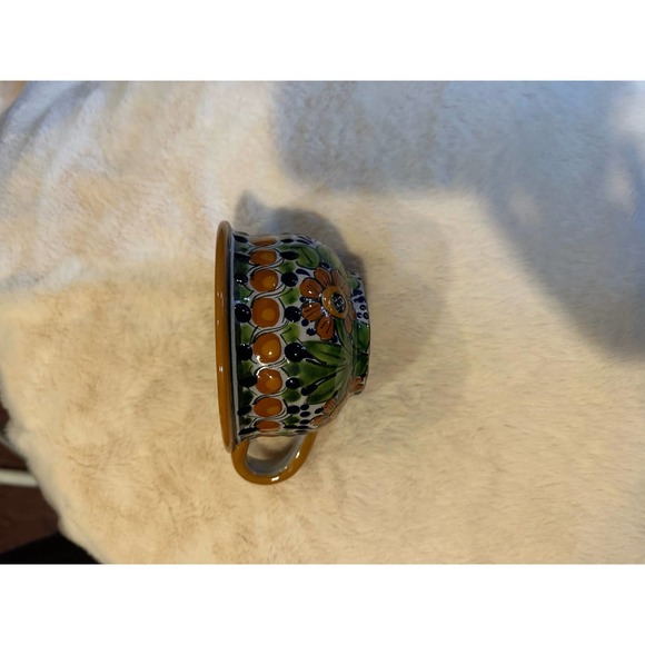 🏠 Handmade hand painted and signed Mexican Pottery Talavera 4.5 inch cup - Picture 5 of 10